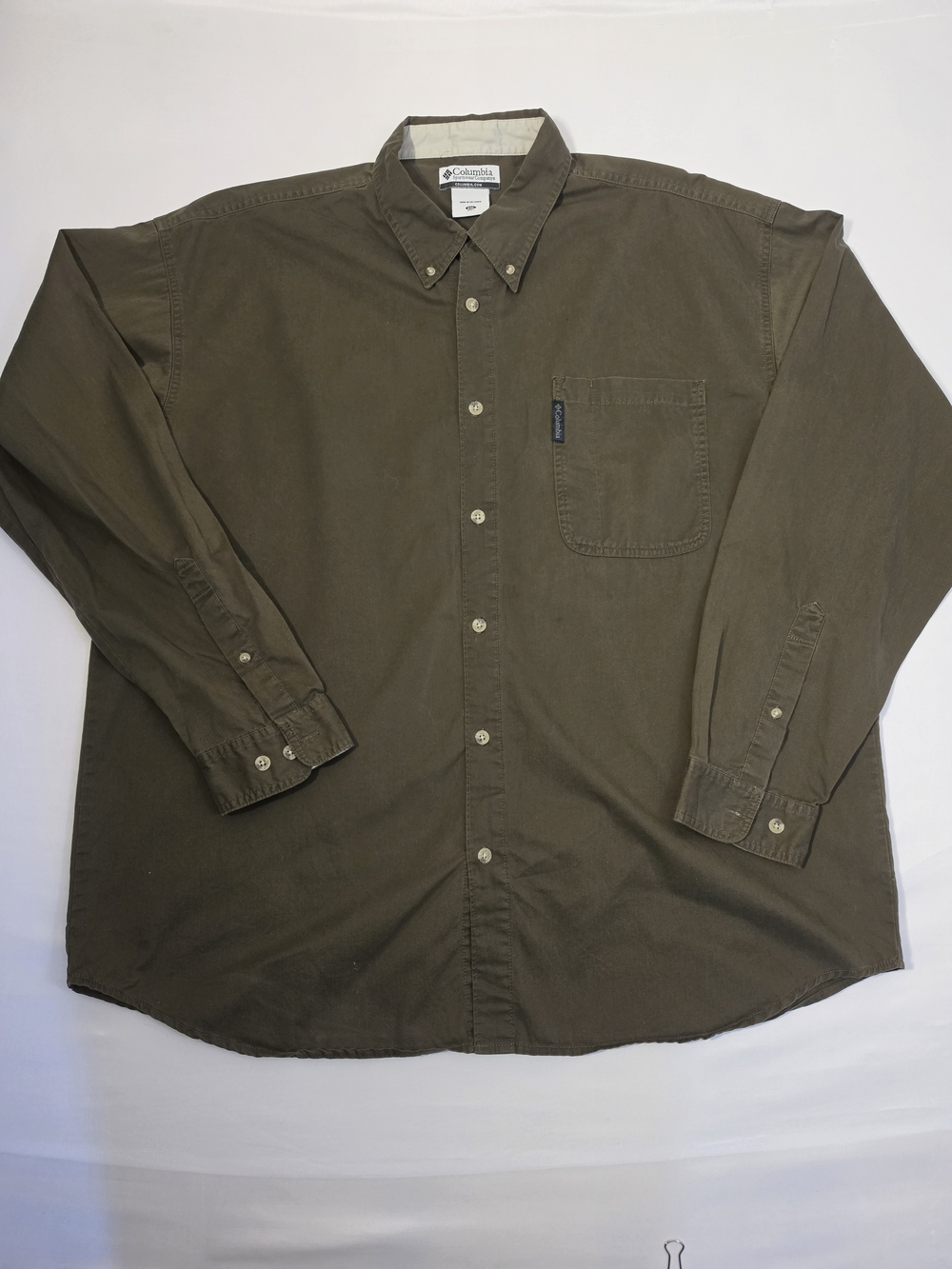 Columbia Sportswear Men’s XXL Olive Brown Long Sleeve Button Down Shirt Outdoor